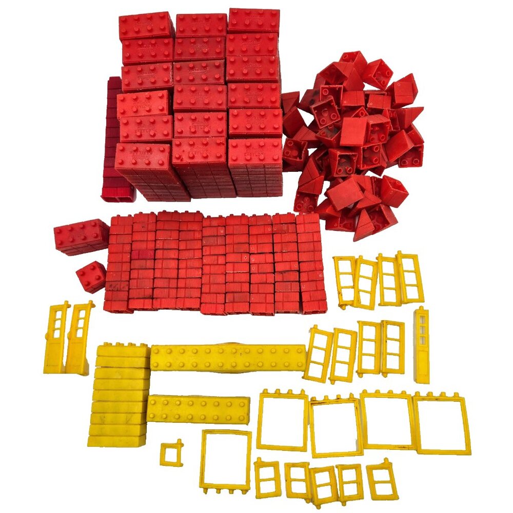 Reliable Easylock Unbreakable Brick Building Blocks Red Yellow Window Plastic